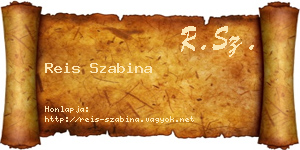 Reis Szabina névjegykártya